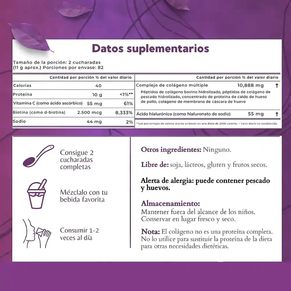 Multi Colageno: Combate el Envejecimiento en 4 Semanas - 1Lb