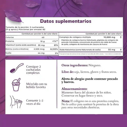Multi Colageno: Combate el Envejecimiento en 4 Semanas - 1Lb