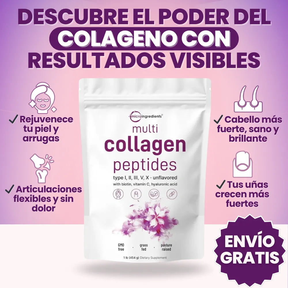 Multi Colageno: Combate el Envejecimiento en 4 Semanas - 1Lb